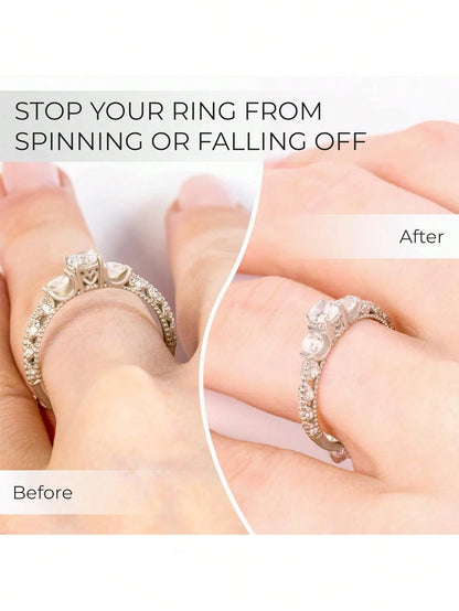2pcs Ring Size Adjuster,Spiral Silicone Tightener Set,Transparent Adjustment Spring,Adjusting The Rope,For Loose Rings,Invisible Ring Guard