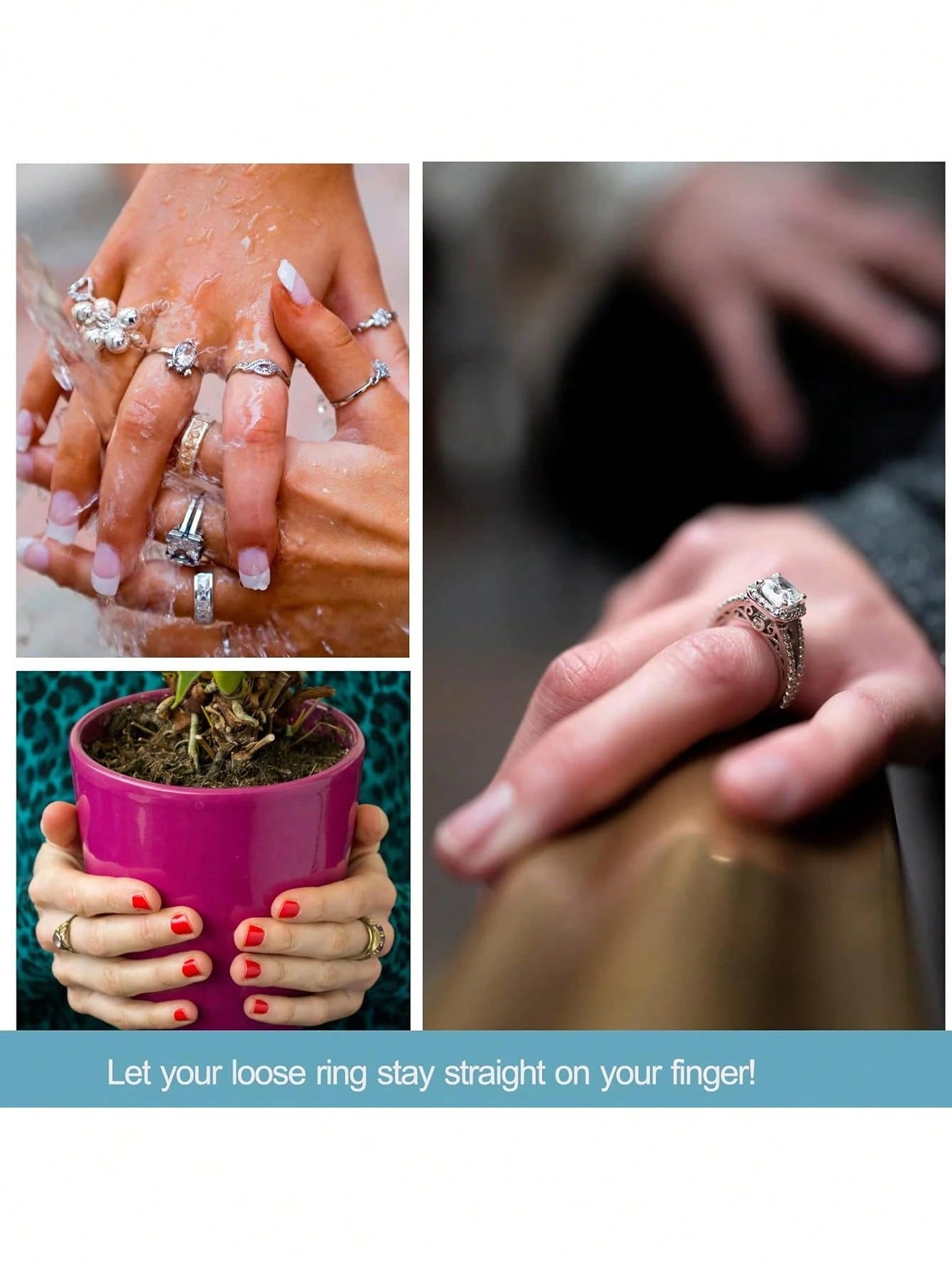 2pcs Ring Size Adjuster,Spiral Silicone Tightener Set,Transparent Adjustment Spring,Adjusting The Rope,For Loose Rings,Invisible Ring Guard