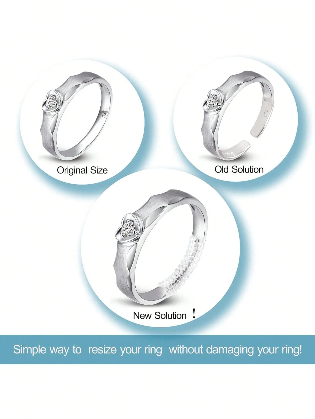 2pcs Ring Size Adjuster,Spiral Silicone Tightener Set,Transparent Adjustment Spring,Adjusting The Rope,For Loose Rings,Invisible Ring Guard