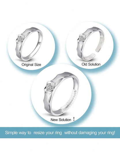 2pcs Ring Size Adjuster,Spiral Silicone Tightener Set,Transparent Adjustment Spring,Adjusting The Rope,For Loose Rings,Invisible Ring Guard