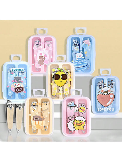 2pcs/Set Baby Nail Clippers, Cute Portable Nail Scissors Grooming Kit For Infant Fingernails And Toenails