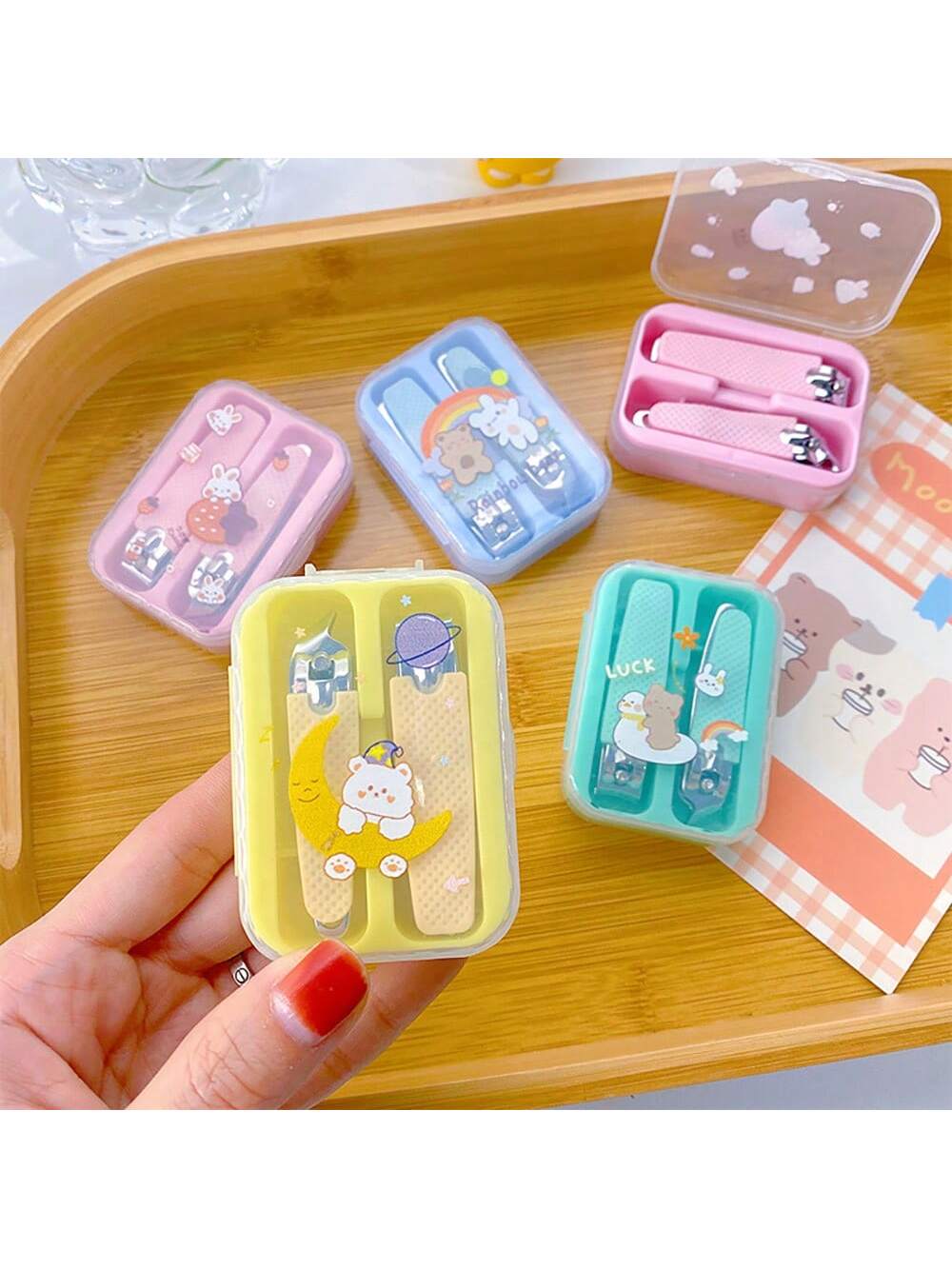 2pcs/Set Baby Nail Clippers, Cute Portable Nail Scissors Grooming Kit For Infant Fingernails And Toenails