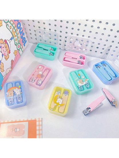 2pcs/Set Baby Nail Clippers, Cute Portable Nail Scissors Grooming Kit For Infant Fingernails And Toenails