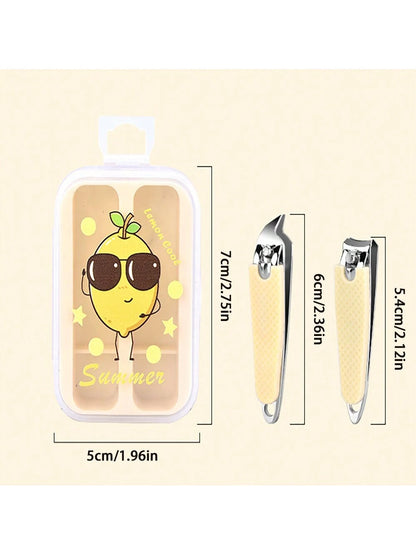 2pcs/Set Baby Nail Clippers, Cute Portable Nail Scissors Grooming Kit For Infant Fingernails And Toenails