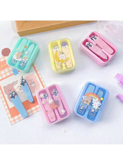 2pcs/Set Baby Nail Clippers, Cute Portable Nail Scissors Grooming Kit For Infant Fingernails And Toenails