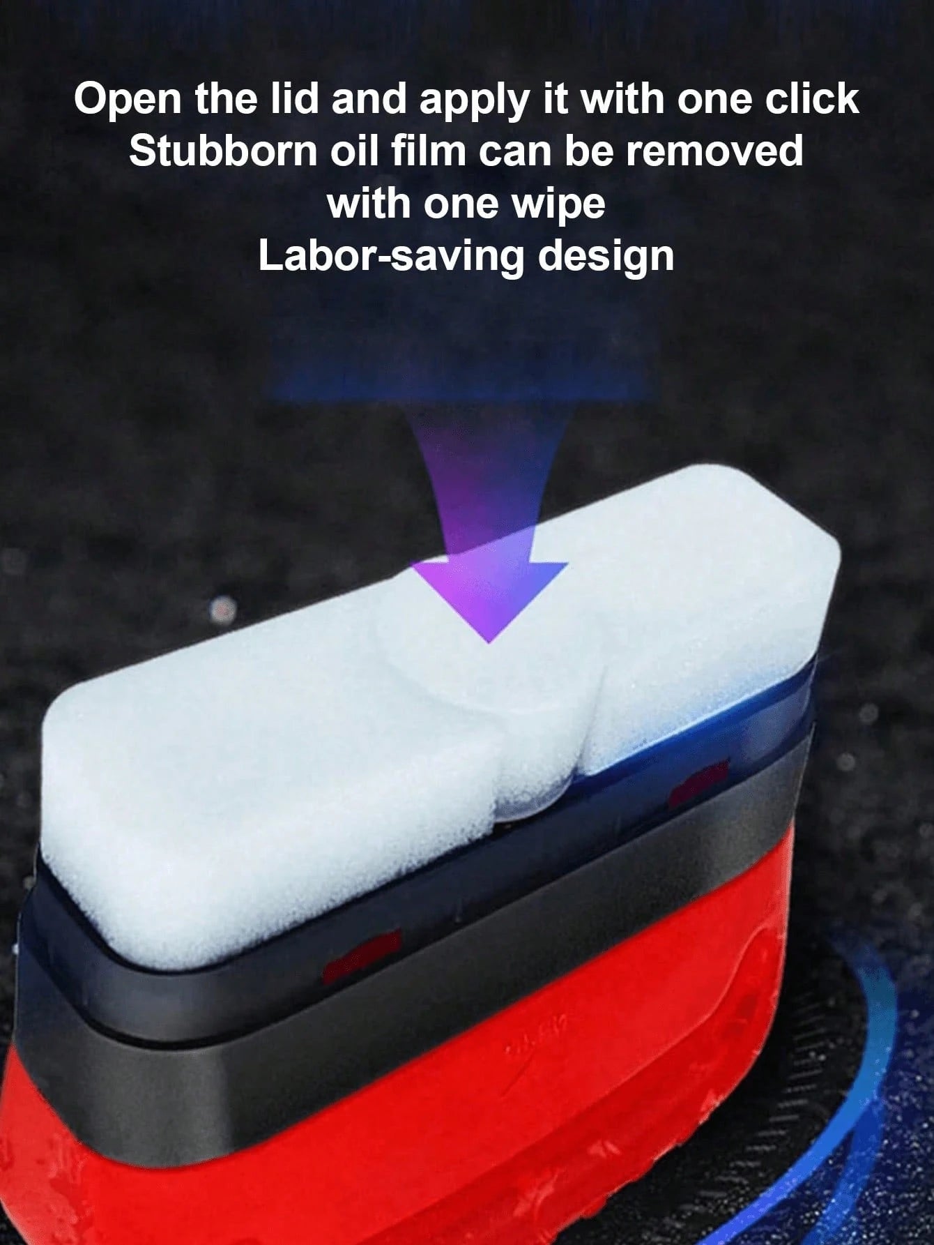 2pcs/Set Car Windshield Anti-Fog Kit- ABS Resin Cleaning Brush With Applicator Sponge And Microfiber Cloth, Removes Oil, Water Stains And Fog, Improves Visibility, Universal For Windshield, Side Wind