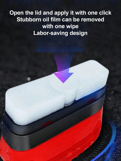 2pcs/Set Car Windshield Anti-Fog Kit- ABS Resin Cleaning Brush With Applicator Sponge And Microfiber Cloth, Removes Oil, Water Stains And Fog, Improves Visibility, Universal For Windshield, Side Wind