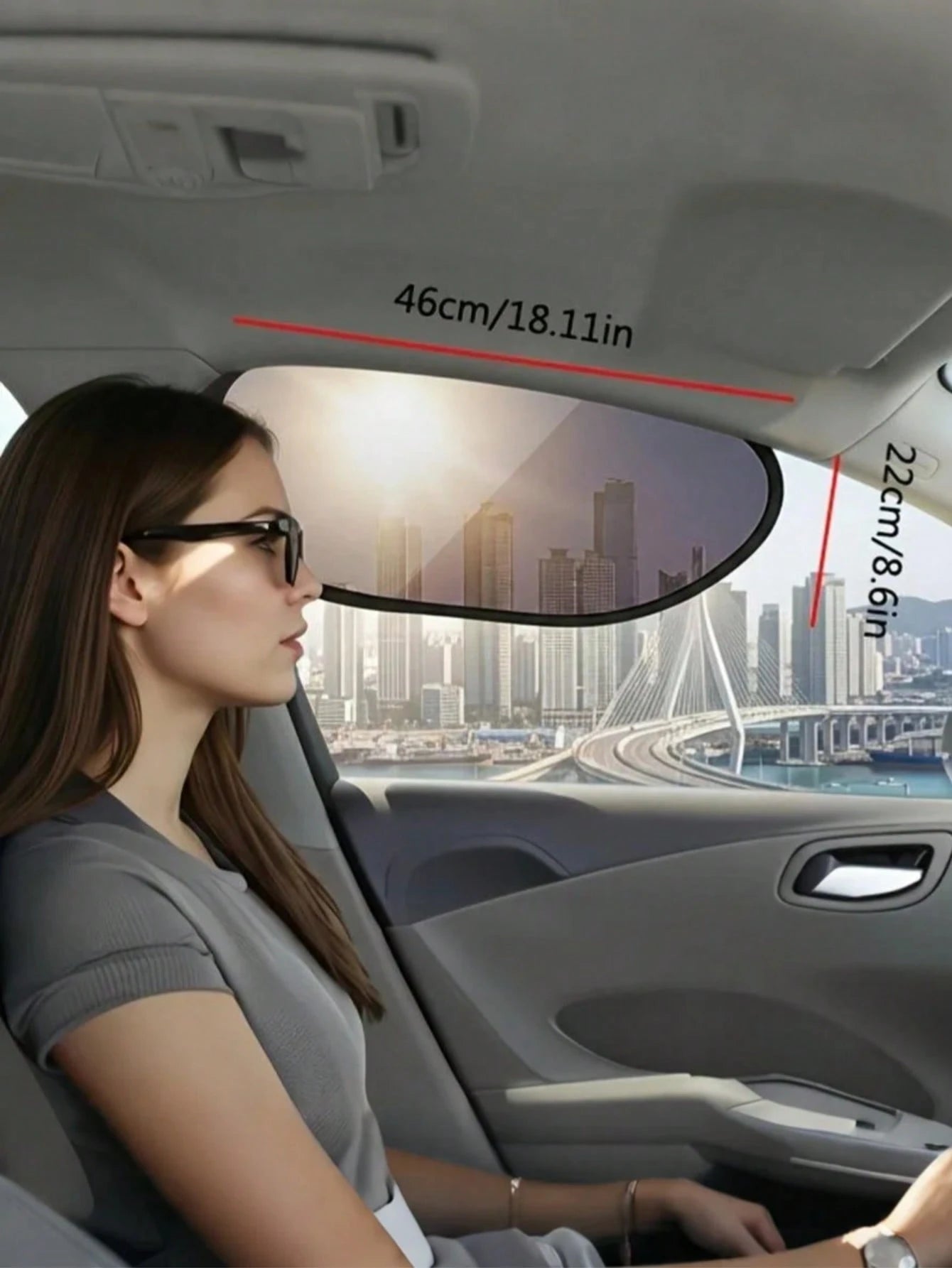 2pcs/Set Car Windshield Side Window Sun Shade- Static Cling Dark Transparent Film, Suitable For Low Angle Sunlight, Provides UV Protection And Ventilation, Easy To Install And Remove, For Driver And