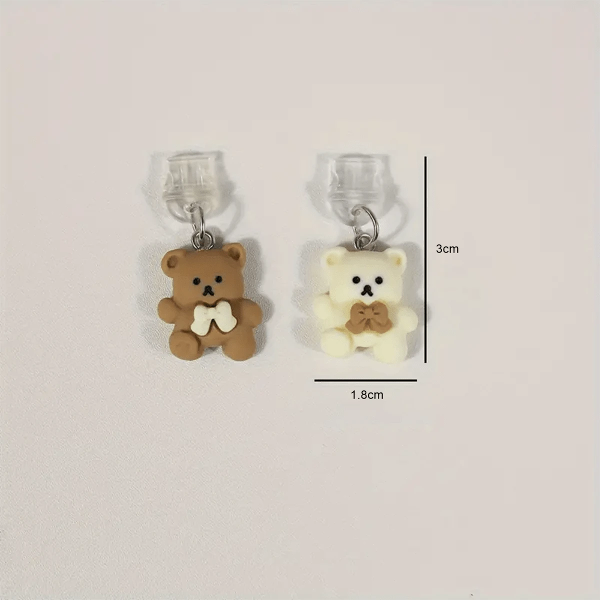 2pcs/Set Cartoon Couple Bear Love Story Phone Dust Plug Decoration