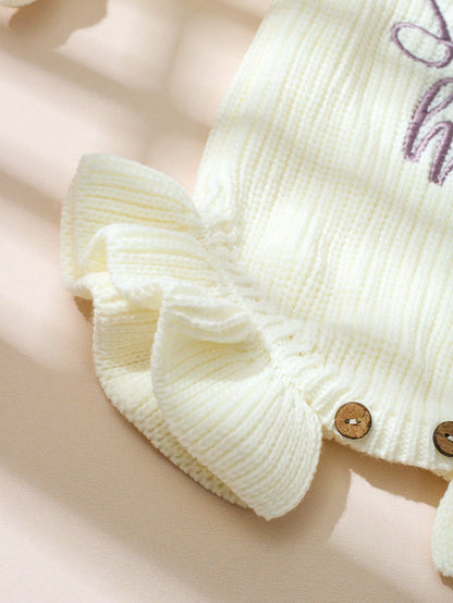 2Pcs Set Dusty Pink Autumn Funny Graphic Newborn Photography Outfits With Matching Bow Headband Knitting Baby Girl Bodysuit Photo Shoot Props
