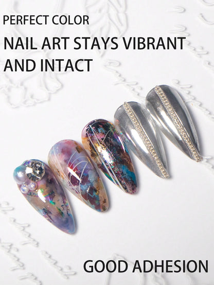 2pcs/Set Perfect Color Nail Foil Paper, Suitable For Foil Stickers, Nail Gel, Foil Transfer Gel, 12ml Transfer Gel, Essential For Nail Art DIY Enthusiasts, Requires LED Lamp, Removable Nails