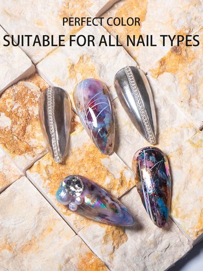 2pcs/Set Perfect Color Nail Foil Paper, Suitable For Foil Stickers, Nail Gel, Foil Transfer Gel, 12ml Transfer Gel, Essential For Nail Art DIY Enthusiasts, Requires LED Lamp, Removable Nails