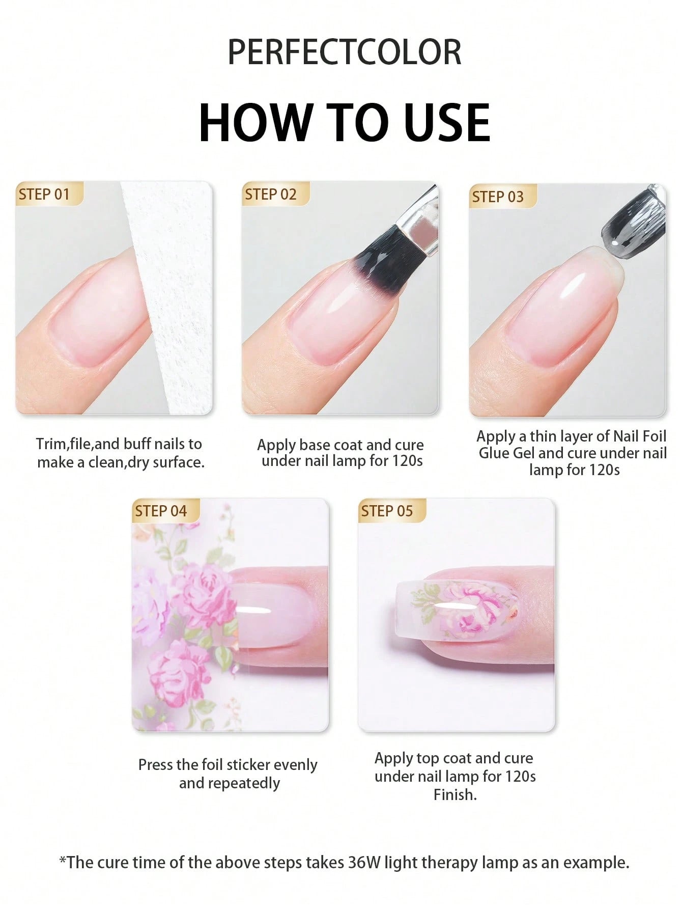 2pcs/Set Perfect Color Nail Foil Paper, Suitable For Foil Stickers, Nail Gel, Foil Transfer Gel, 12ml Transfer Gel, Essential For Nail Art DIY Enthusiasts, Requires LED Lamp, Removable Nails