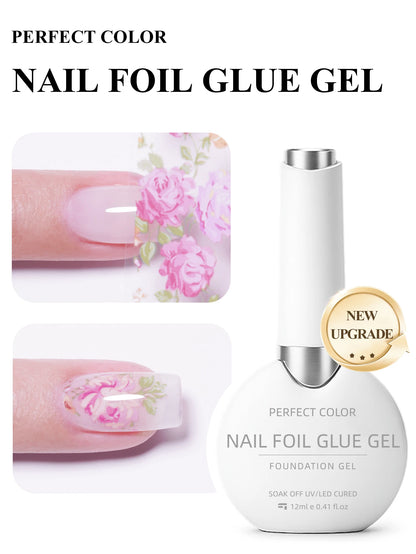 2pcs/Set Perfect Color Nail Foil Paper, Suitable For Foil Stickers, Nail Gel, Foil Transfer Gel, 12ml Transfer Gel, Essential For Nail Art DIY Enthusiasts, Requires LED Lamp, Removable Nails