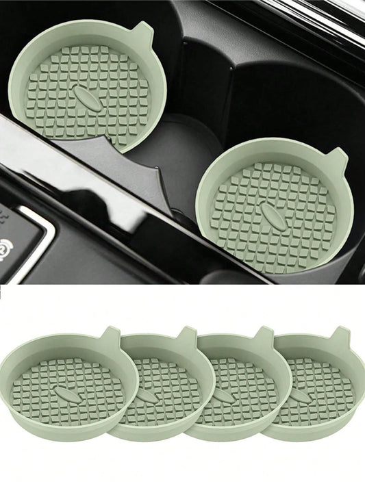 2pcs Silicone Cup Holder Mats With Anti-Slip Pad- Car Accessories- Durable Interior Decor- Automotive Decoration