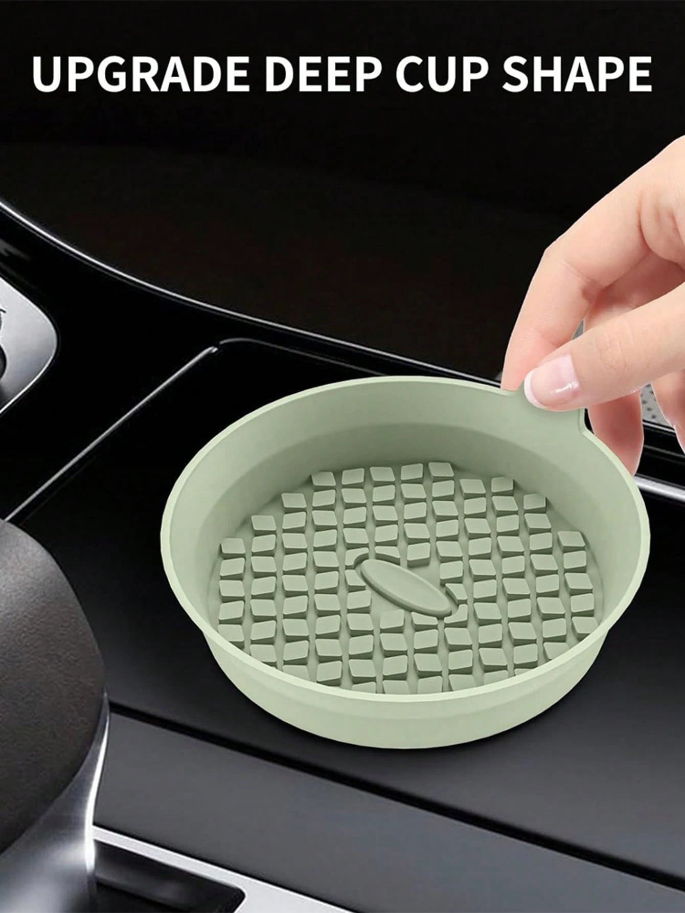 2pcs Silicone Cup Holder Mats With Anti-Slip Pad- Car Accessories- Durable Interior Decor- Automotive Decoration