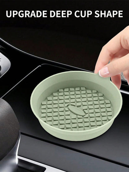 2pcs Silicone Cup Holder Mats With Anti-Slip Pad- Car Accessories- Durable Interior Decor- Automotive Decoration