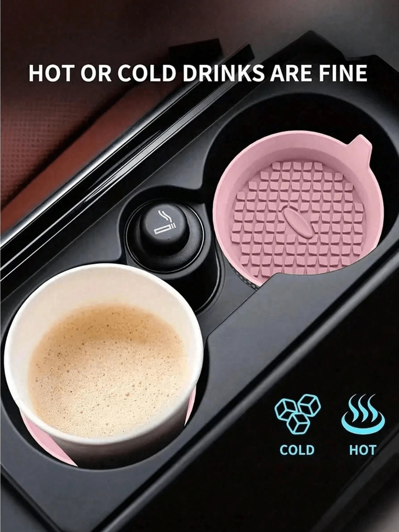 2pcs Silicone Cup Holder Mats With Anti-Slip Pad- Car Accessories- Durable Interior Decor- Automotive Decoration