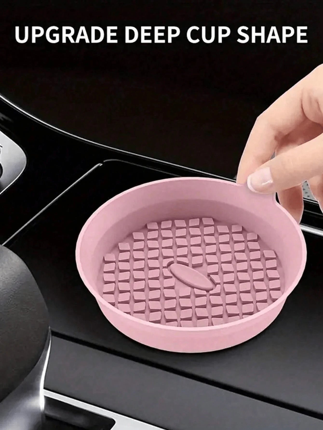 2pcs Silicone Cup Holder Mats With Anti-Slip Pad- Car Accessories- Durable Interior Decor- Automotive Decoration