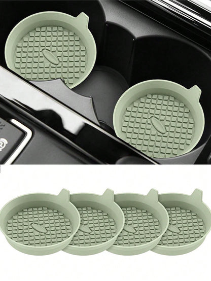 2pcs Silicone Cup Holder Mats With Anti-Slip Pad- Car Accessories- Durable Interior Decor- Automotive Decoration
