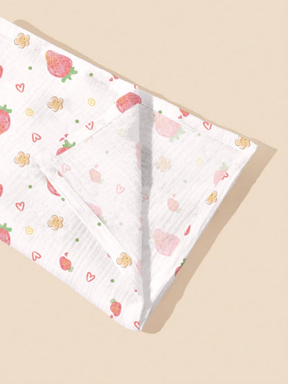 2pcs Soft Cotton Gauze Swaddle Blankets, Breathable Lightweight Suitable For Newborn & Infant Baby Boys Girls Cartoon Pattern
