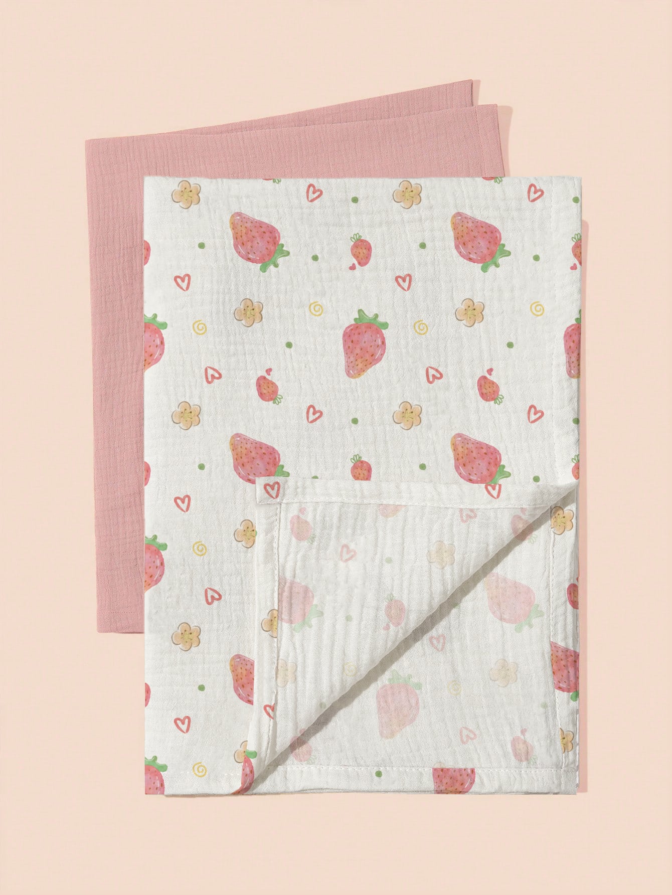 2pcs Soft Cotton Gauze Swaddle Blankets, Breathable Lightweight Suitable For Newborn & Infant Baby Boys Girls Cartoon Pattern