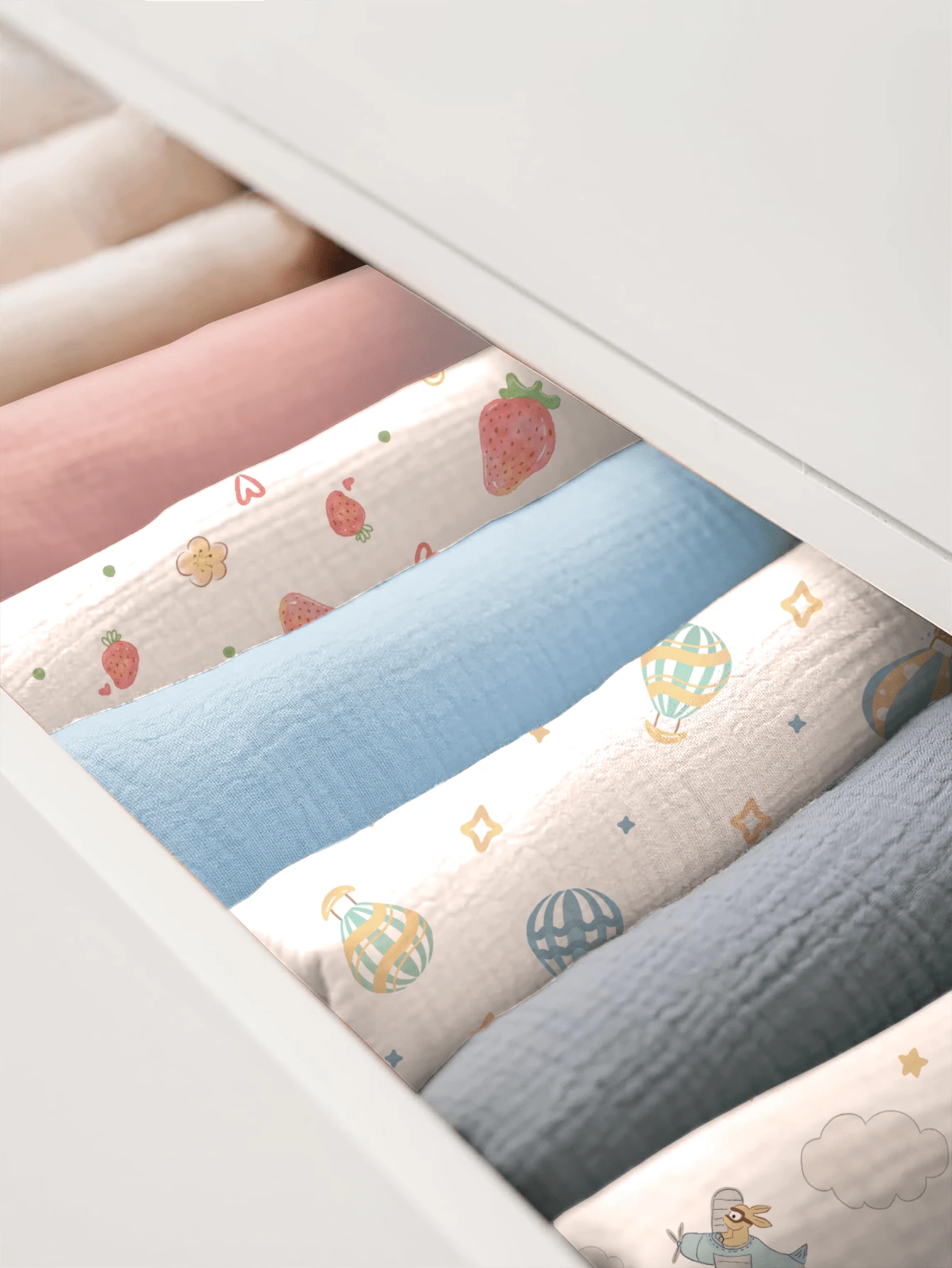 2pcs Soft Cotton Gauze Swaddle Blankets, Breathable Lightweight Suitable For Newborn & Infant Baby Boys Girls Cartoon Pattern
