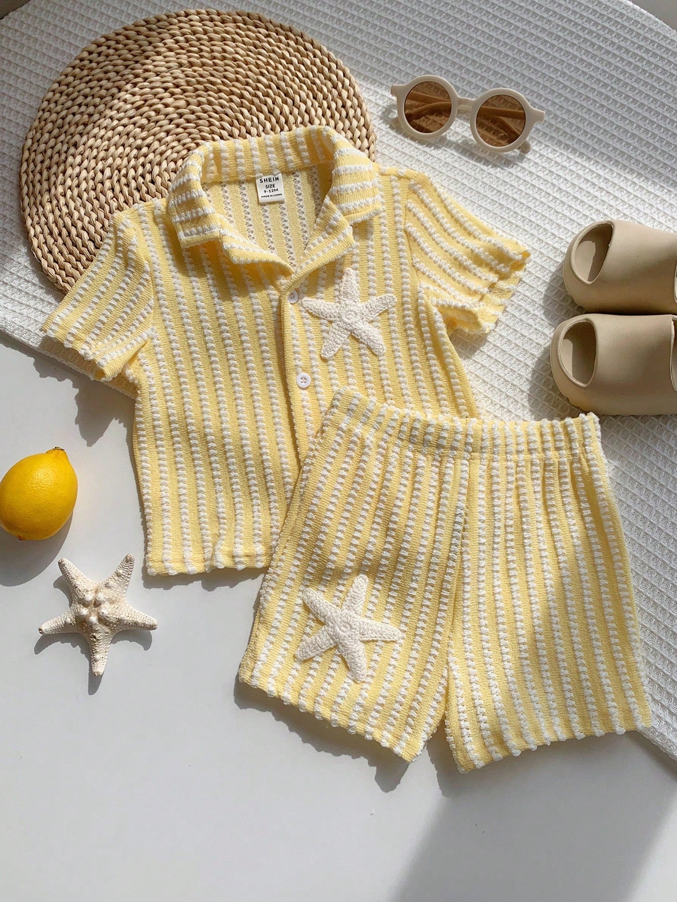 2pcs Unisex Baby Boy/Girl Casual Cute Striped Short Sleeve Shirt And Shorts Set, Baby Boy Outfit Sets, Baby Boy Summer Clothes