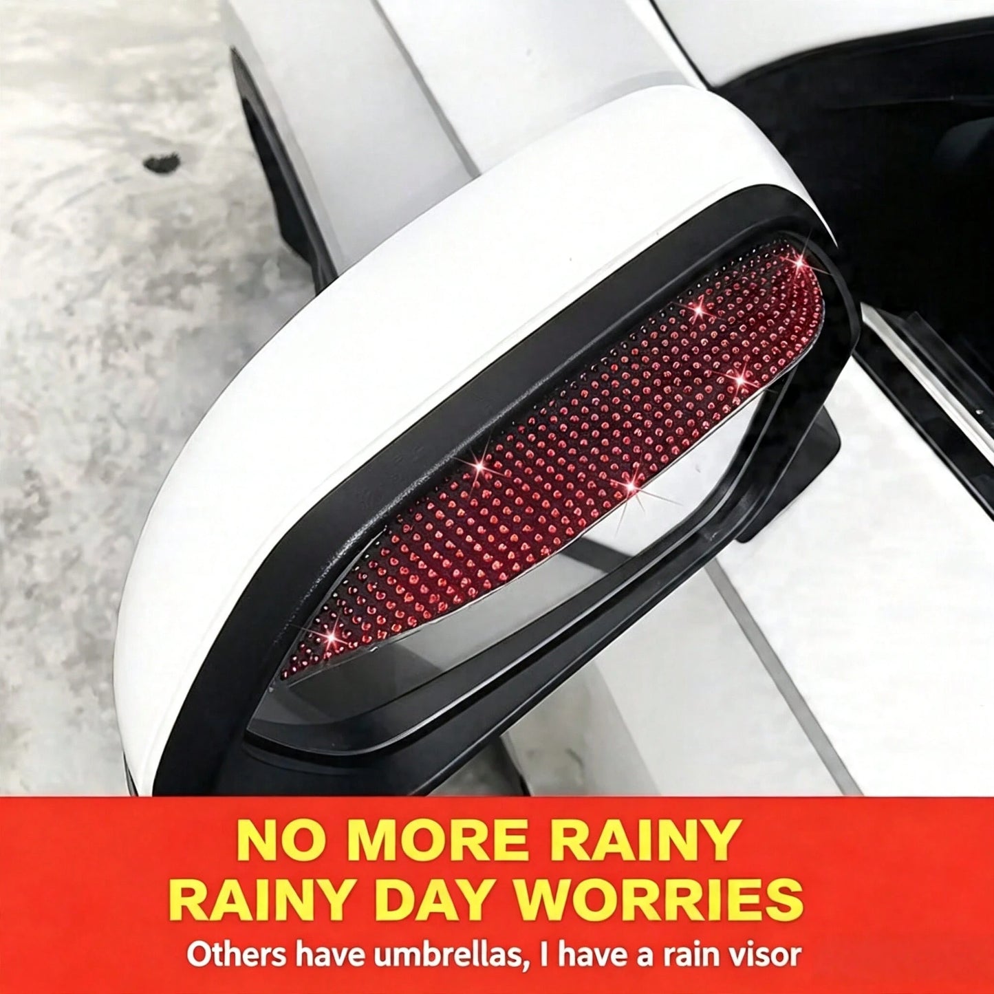 2pcs Universal Car Rearview Mirror Rain Visor Rain Guard Rain Shield Snow Guard Window Visor