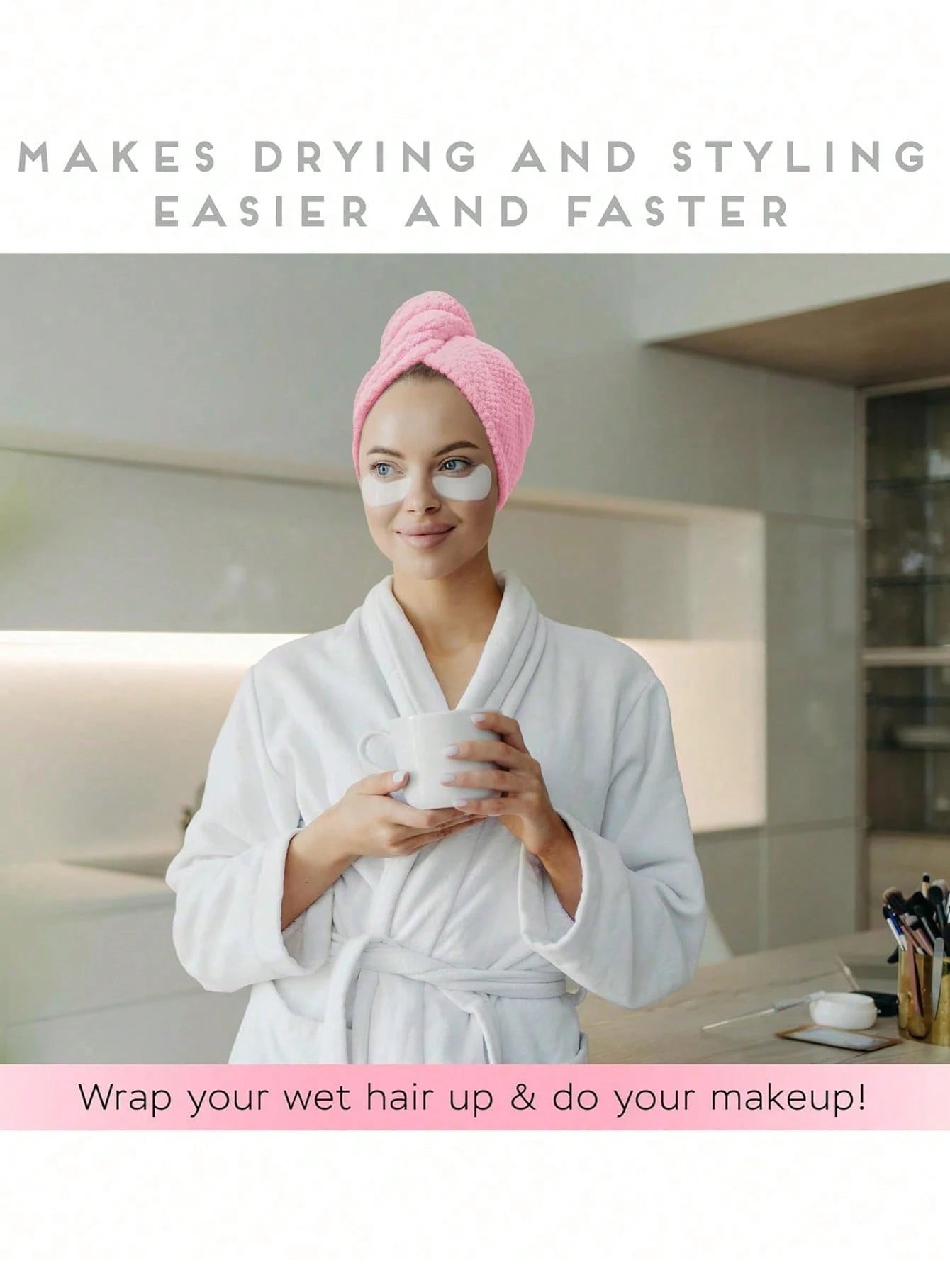 2pcs Women's Microfiber Hair Towel Wrap, Super Absorbent Quick Dry Hair Towel, Suitable For All Hair Types, Anti-Frizz, Large Size With Button Hair Drying Towel