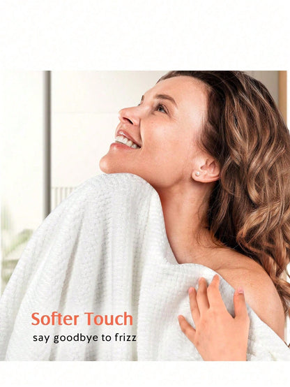 2pcs Women's Microfiber Hair Towel Wrap, Super Absorbent Quick Dry Hair Towel, Suitable For All Hair Types, Anti-Frizz, Large Size With Button Hair Drying Towel