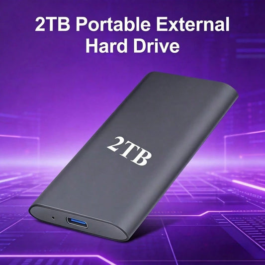 2TB Portable External SSD, USB 3.0 High-Speed Storage, 2TB Durable Mobile Hard Drive For Laptop, PC,, & Compatibility
