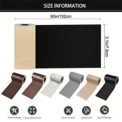 3.1 Inch X 60 Inch Self-Adhesive Leather Repair Tape, Multi-Color Options, Crack Pattern, Suitable For Furniture, Sofa, Car Seats, Office Chairs, Repair Kit