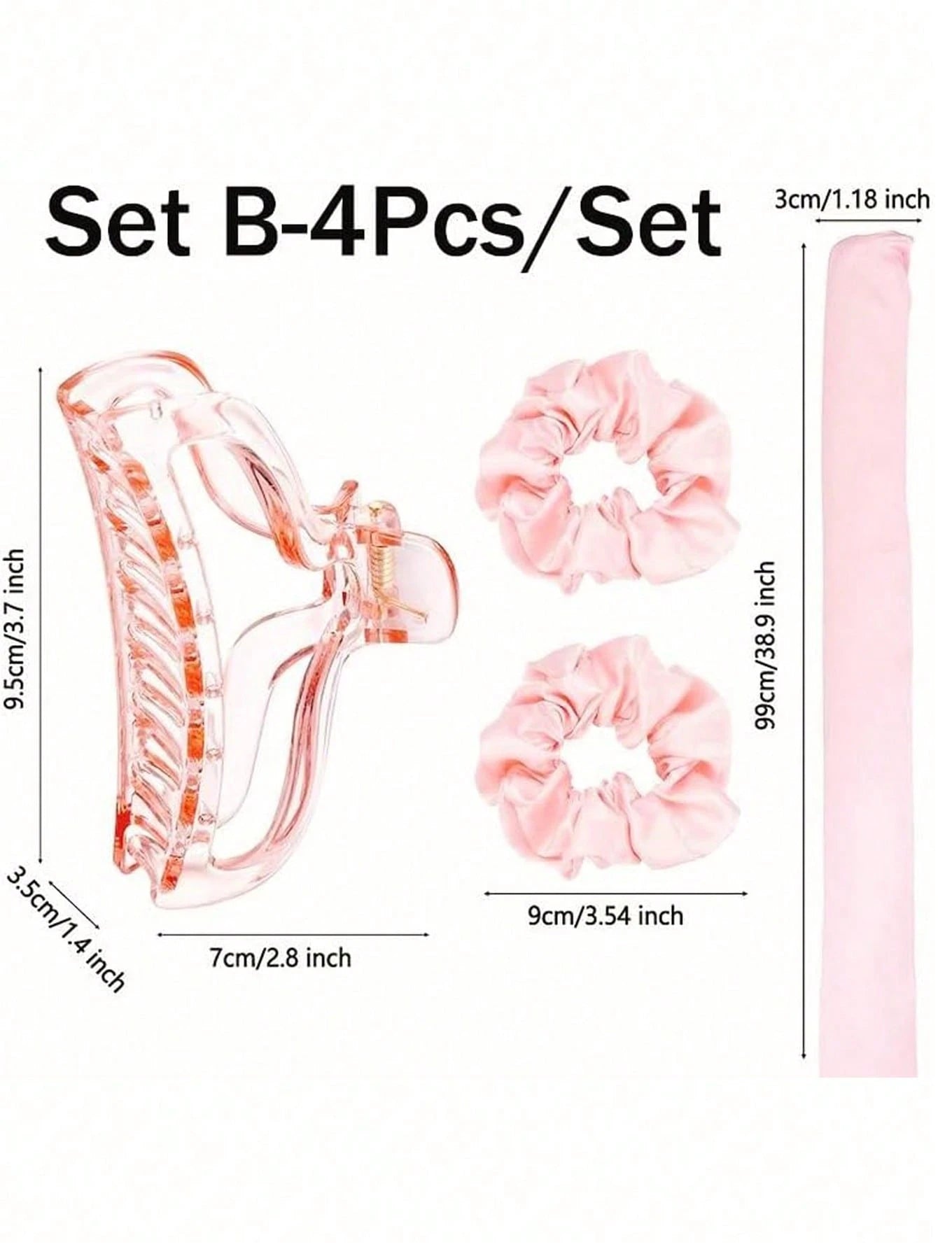 3/4/5pcs Manual Sponge Hair Curling Rod, Include Hair Curling Rod, Hair Clip, Hair Tie Band, Curl Before Going Out (Spraying Styling For More Hold), Sleep Without Steaming And Get Curly Hair, Pink Spo