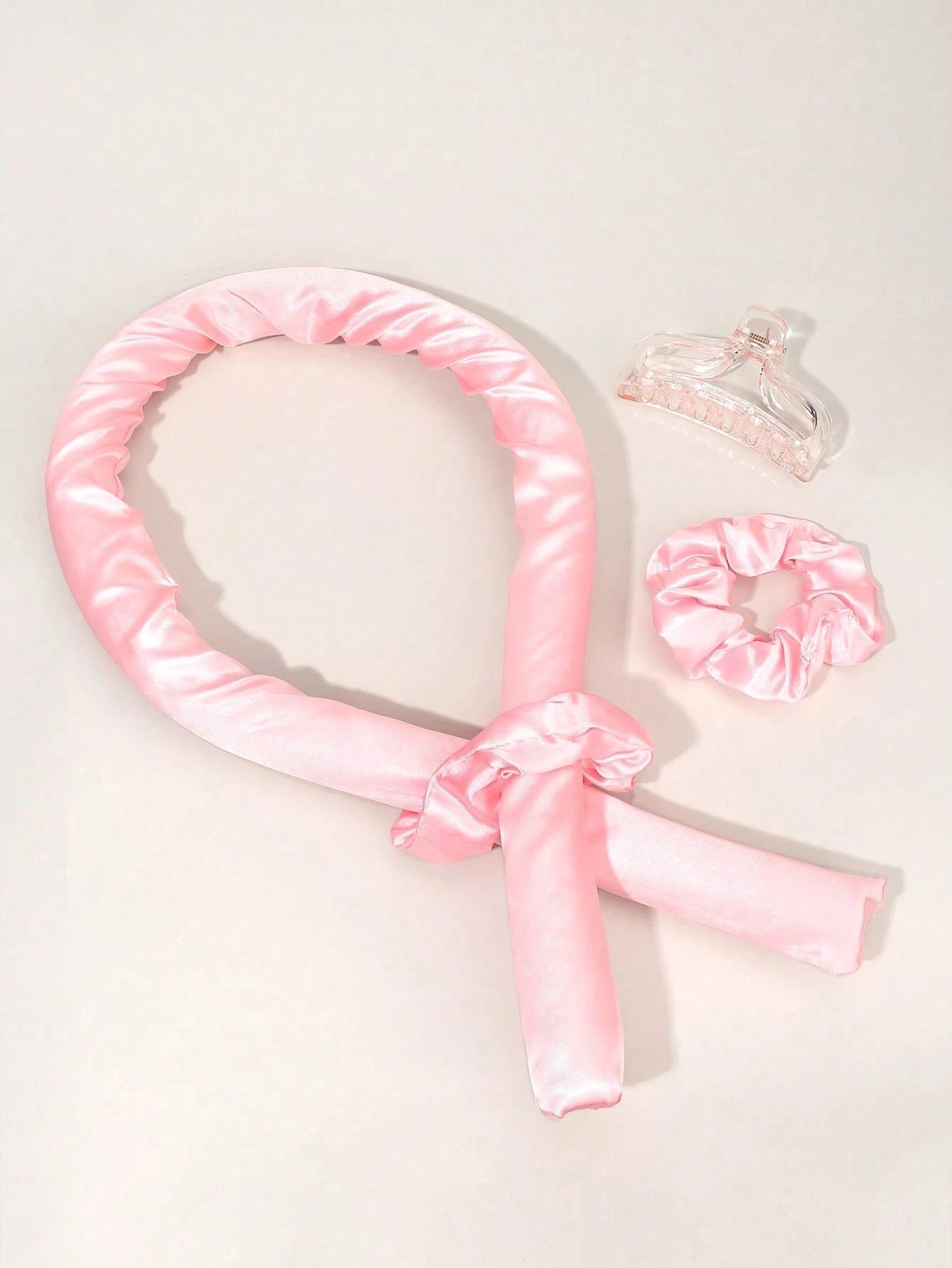 3/4/5pcs Manual Sponge Hair Curling Rod, Include Hair Curling Rod, Hair Clip, Hair Tie Band, Curl Before Going Out (Spraying Styling For More Hold), Sleep Without Steaming And Get Curly Hair, Pink Spo