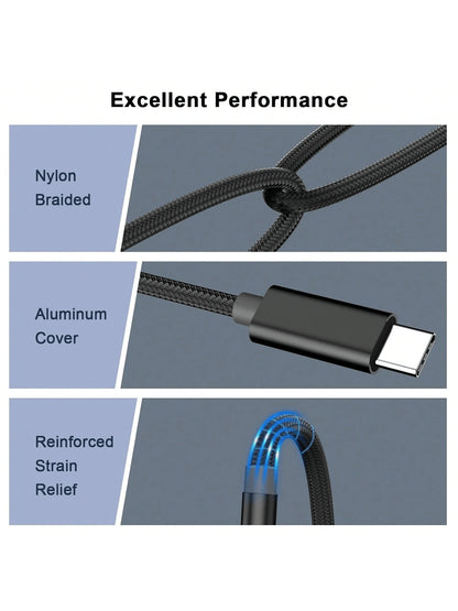 3.5ft USB-C To AUX Audio Cable, Type-C To 3.5mm Male Headphone Audio Jack Cord/AUX Cord/3.5mm Earphone Car Stereo Cable, More Compatible Than Other USB-C To 3.5mm AUX Audio Cables For Most Type-C Phon