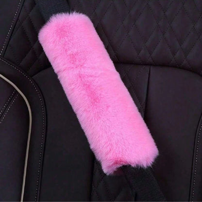 3/6pcs Winter Rabbit Plush Car Steering Wheel Cover Elastic Handle Cover Hand Brake Gear Set Car Accessories Interior