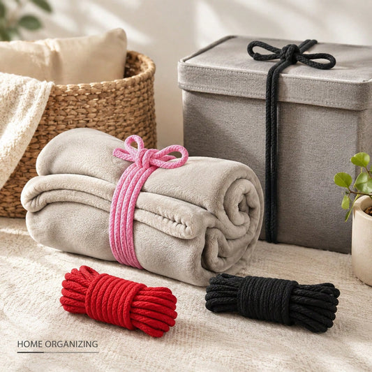 3 Colors Soft Braided Rope Set, Multi-Purpose Thick Rope, Suitable For DIY Crafts, Clothesline, Home Storage, Camping Fixation, Outdoor Sports And Climbing Style Decoration