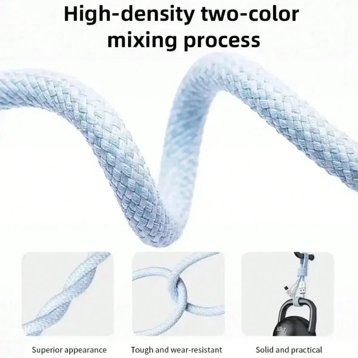 3-In-1 100w(Max) Fast Charging Usb Data Cable Spring/Straight Line USB Charging Cable Length Adjustable Nylon, Compatible With IPhone16/15/14/13/12/11 (The Spring USB Charging Cable MAX Expansion Size