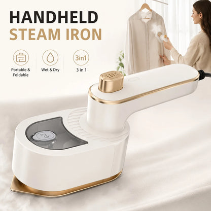 3-In-1 Multifunctional Steam Iron, Handheld Garment Steamer, Portable Foldable Electric Iron For Home & Office Use