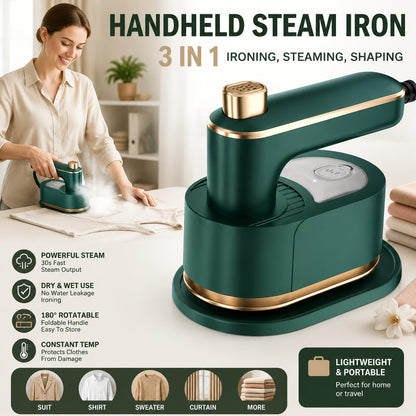 3-In-1 Multifunctional Steam Iron, Handheld Garment Steamer, Portable Foldable Electric Iron For Home & Office Use