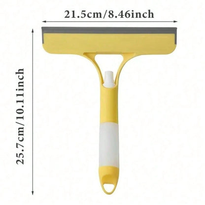 3 In 1 Window Cleaning Scraper, Squeegee And Scrubber With Spray, Multifunctional Household Cleaning Tool, Car Windshield Cleaner,Lightweight Silicone Microfiber Wipe