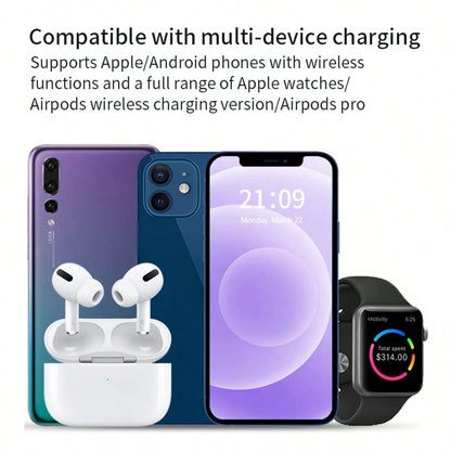 3-In-1 Wireless Charger Compatible With IPhone 12/13/14/15/16/17, 3/Pro, Foldable Travel Wireless Charging Station