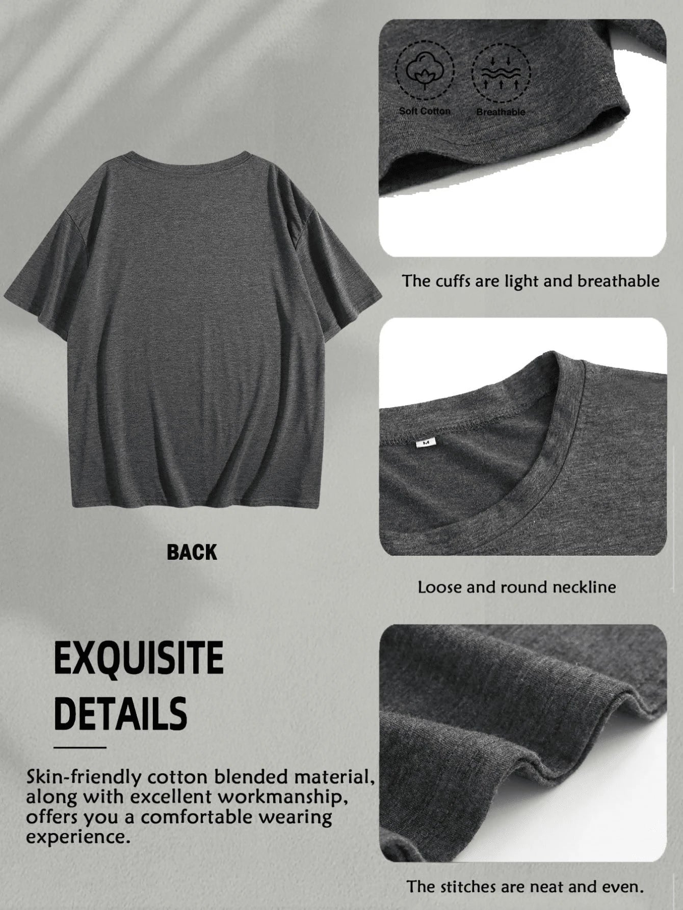 3-Pack Plus Size Casual Short Sleeve Round Neck Knit Top For Women Stylish Regular Sleeve Fitted T-Shirt With Flower Pattern
