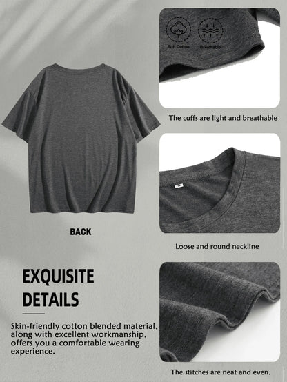 3-Pack Plus Size Casual Short Sleeve Round Neck Knit Top For Women Stylish Regular Sleeve Fitted T-Shirt With Flower Pattern