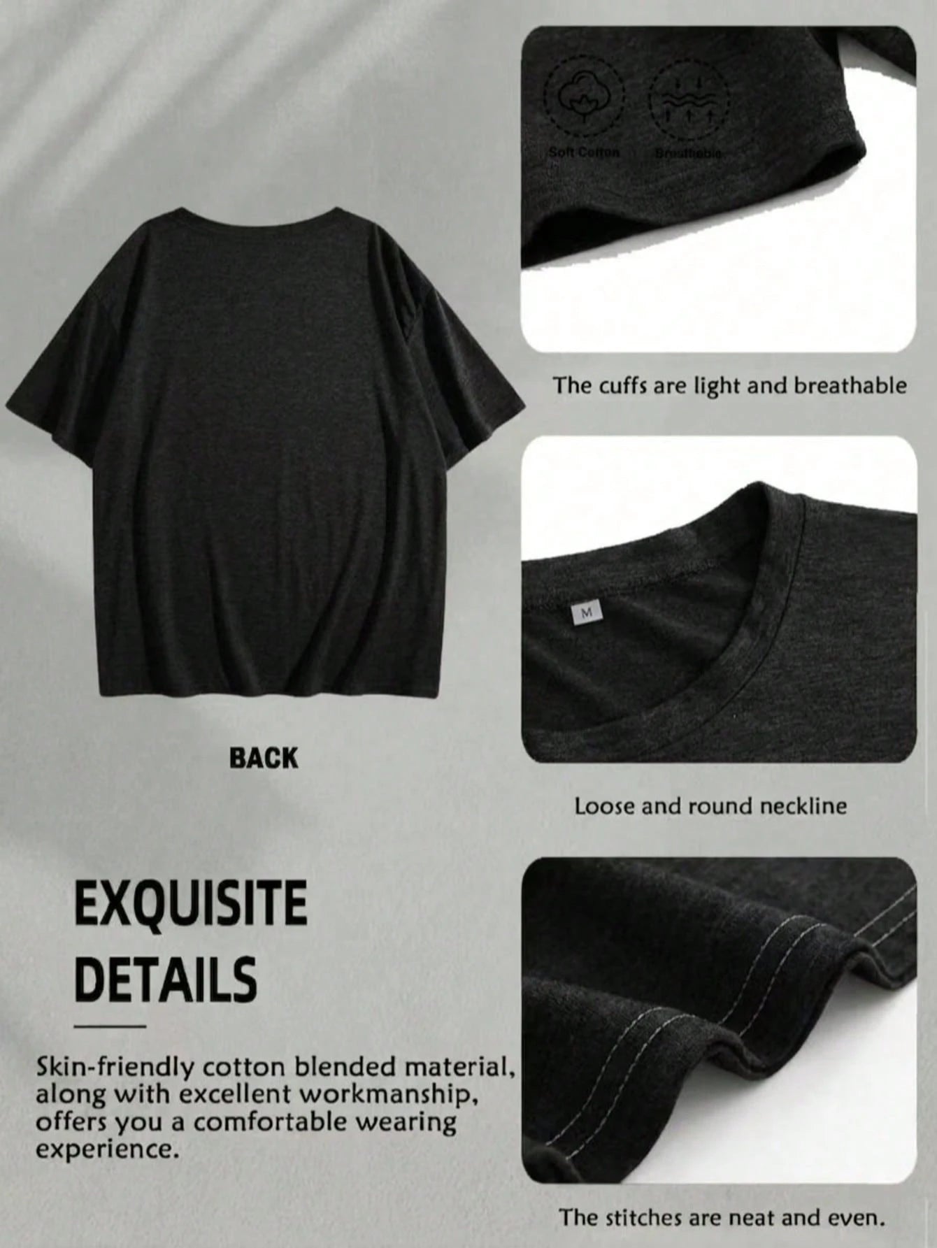 3-Pack Plus Size Casual Short Sleeve Round Neck Knit Top For Women Stylish Regular Sleeve Fitted T-Shirt With Flower Pattern