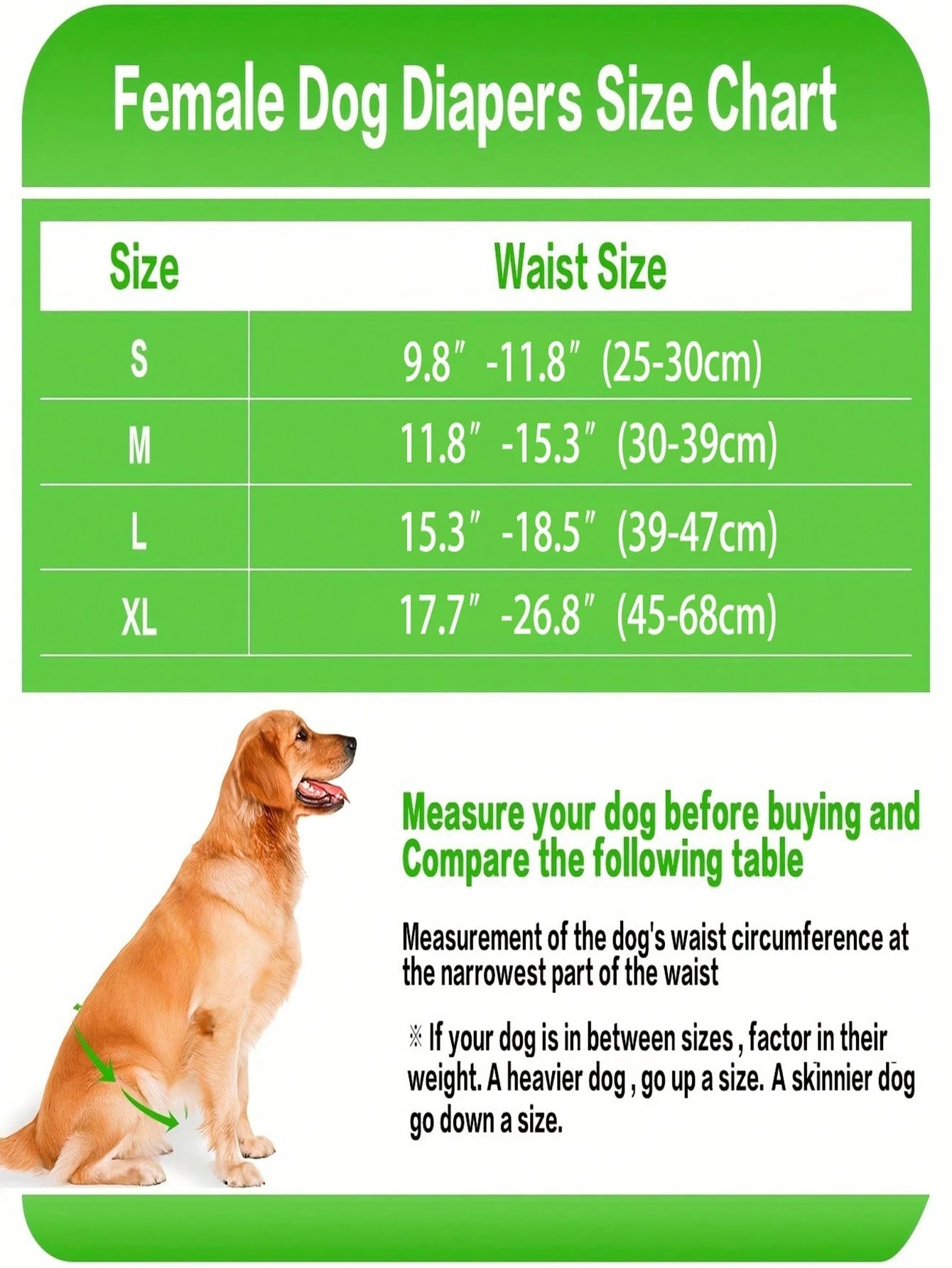 3 Pack Washable Dog Diapers, Premium Female Dog Diapers