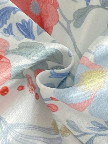 3-Piece Newborn Baby Girls Pajamas Set,Peter Pan Collar Summer Cute Floral Soft Knit Short Sleeve Top Footed Pants&Headband,Photoshooting Sleepwear
