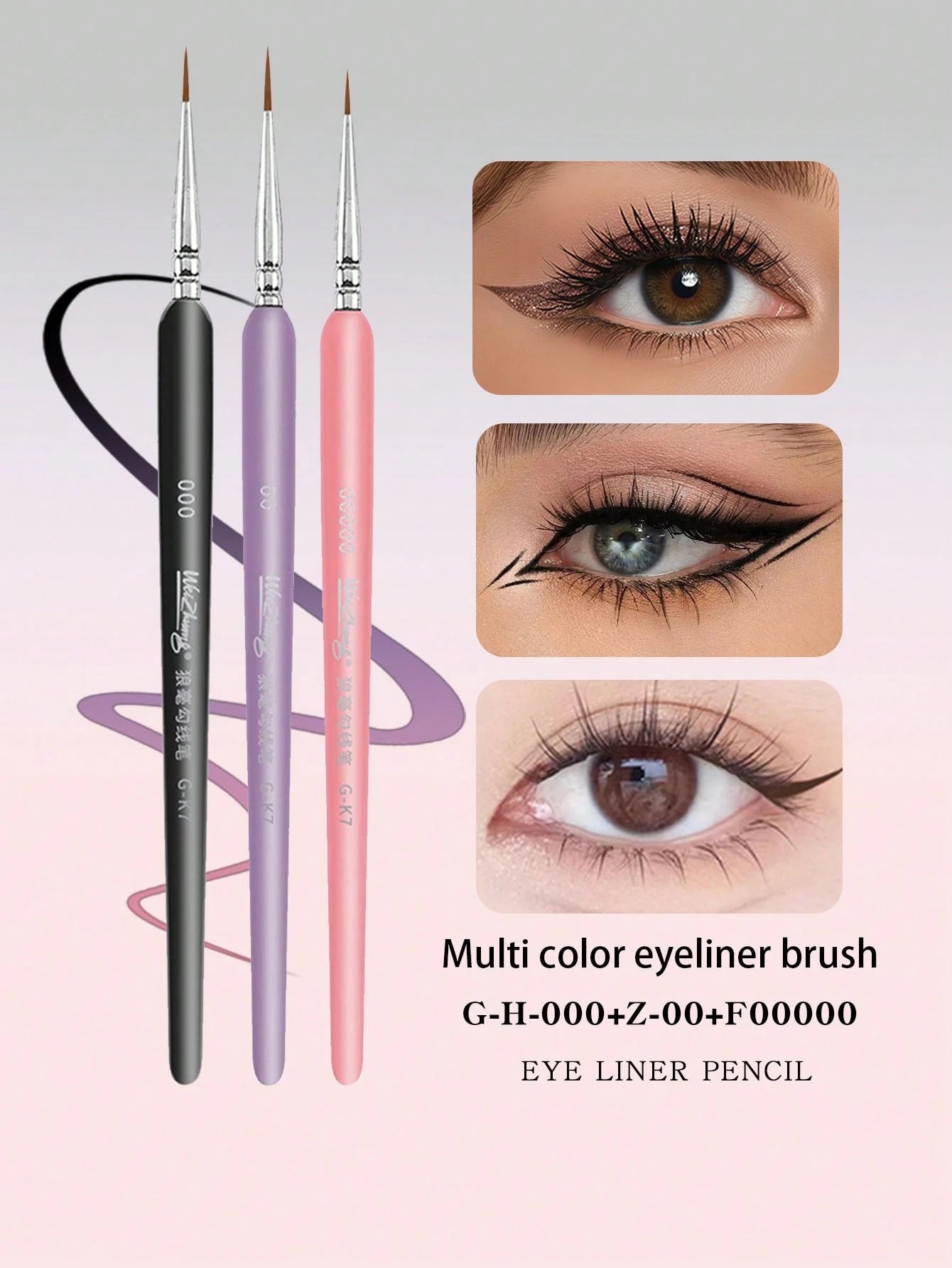 3 Pieces, Women's Boutique Eyeliner Brush And Eyebrow Brush, Makeup Tools, Tear Brush, Simple And Suitable For Beginners, Makeup Products, Natural Eyeliner Contour, Travel, Eye Shadow Brush, Spiral Br