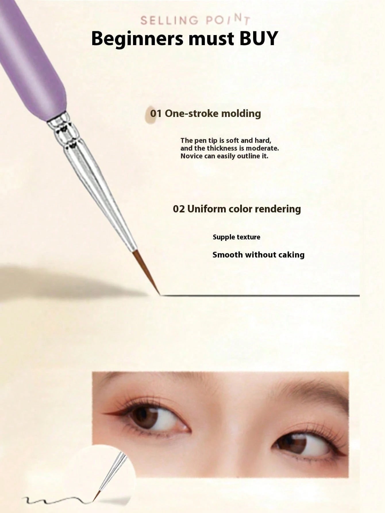3 Pieces, Women's Boutique Eyeliner Brush And Eyebrow Brush, Makeup Tools, Tear Brush, Simple And Suitable For Beginners, Makeup Products, Natural Eyeliner Contour, Travel, Eye Shadow Brush, Spiral Br